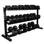 2.5-30kg hex rubber dumbbells with rack