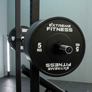 EXTREME FITNESS BLACK RUBBER BUMPER PLATES