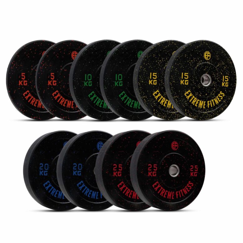 Extreme Fitness Hi Temp 150kg Bumper Plate Set Extreme Fitness