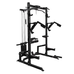 EXTREME FITNESS HALF RACK WITH LAT PULLDOWN/LOW ROW