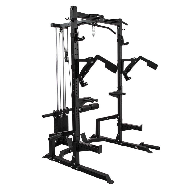 Extreme Fitness Half Rack Pulley Machine with weight stack