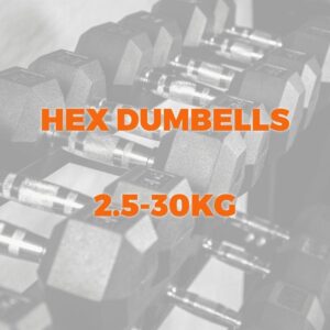 EXTREME FITNESS 2.5-30KG RUBBER HEX DUMBBELL SET (12 PAIRS)