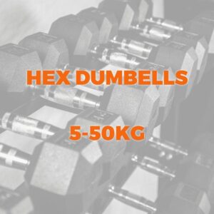 EXTREME FITNESS 5-50KG RUBBER HEX DUMBBELL SET (10 PAIRS)