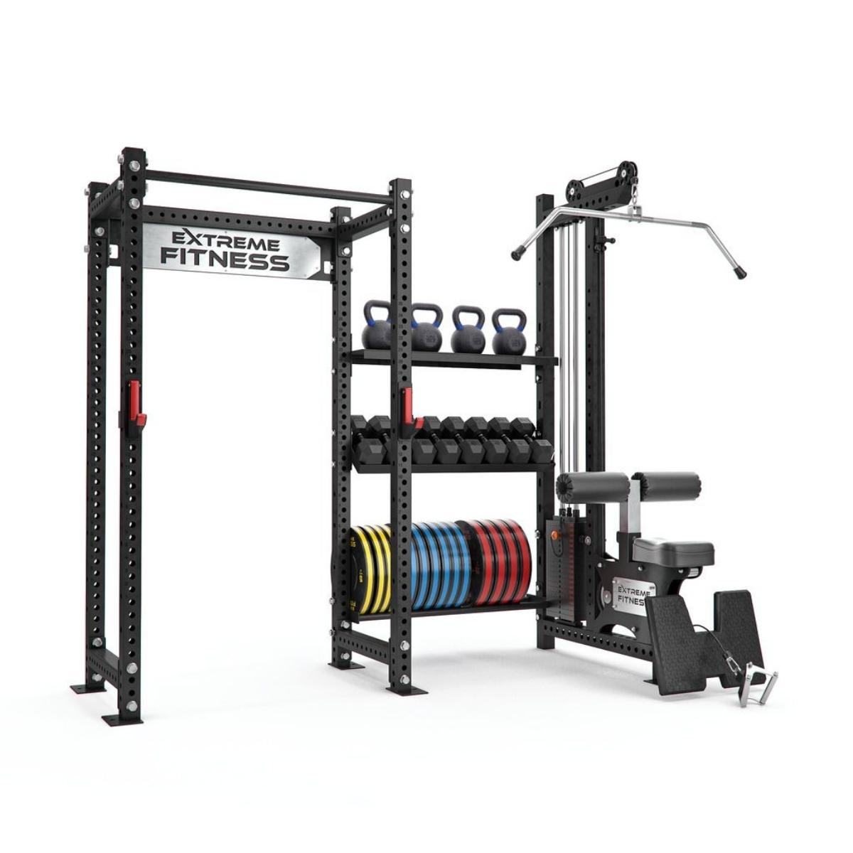 POWER RACK + LAT PULLDOWN/LOW ROW COMBO Extreme Fitness