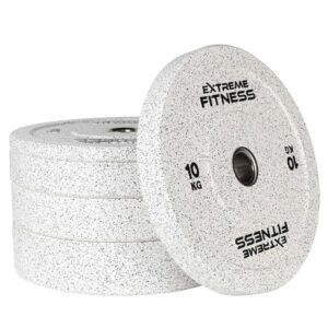 EXTREME FITNESS IMPACT RUBBER BUMPER PLATES WHITE EDITION