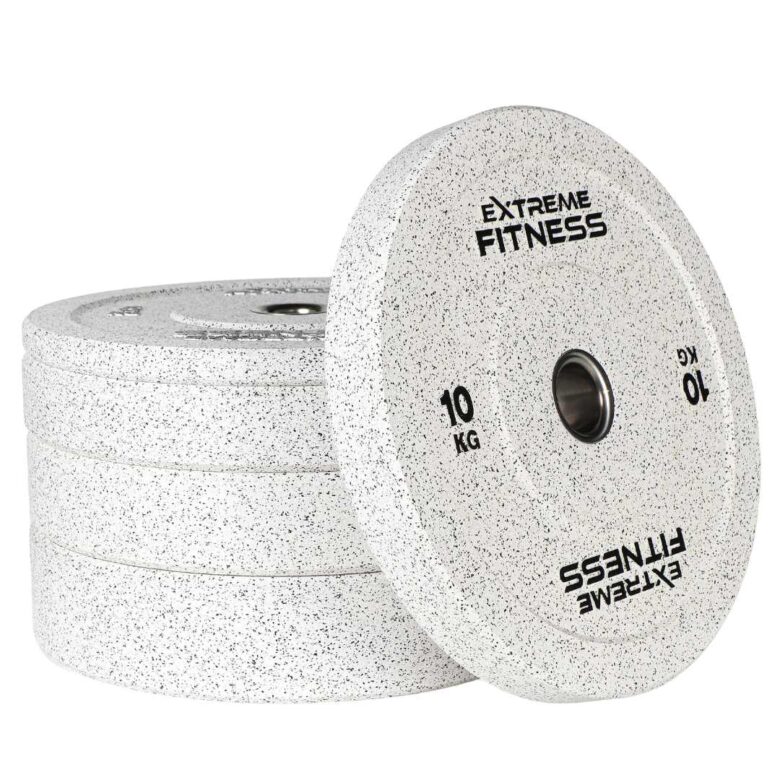 White impact bumper weight plates