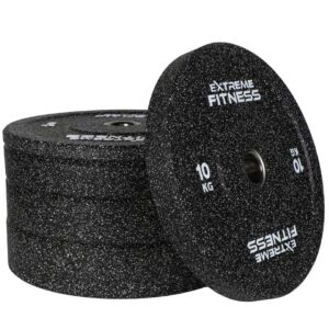 EXTREME FITNESS IMPACT RUBBER BUMPER PLATES BLACK EDITION