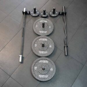 EXTREME FITNESS BUMPER WEIGHT PLATE AND BAR WALL MOUNT STORAGE