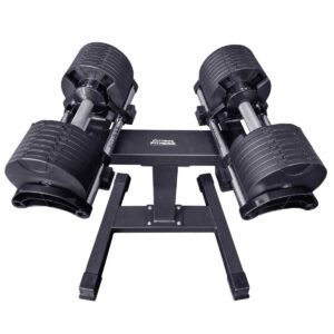 Extreme Fitness Adjustable Dumbbell 2-32kg Pair and Rack