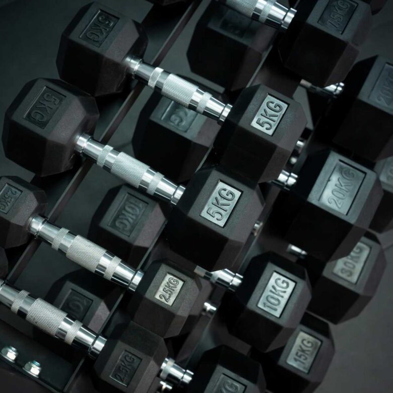 Extreme Fitness Hex Dumbbells with Rack for Total Workouts