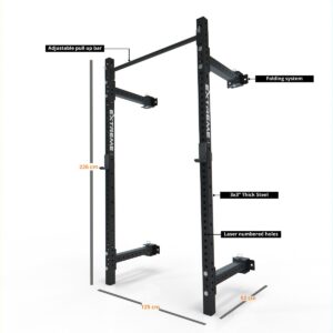 EXTREME FITNESS EX-FR-100 FOLDING WALL MOUNTED RACK